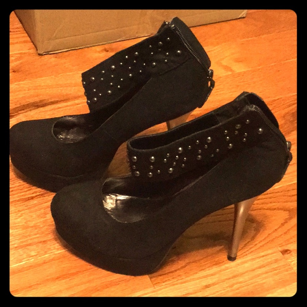 Black studded heels